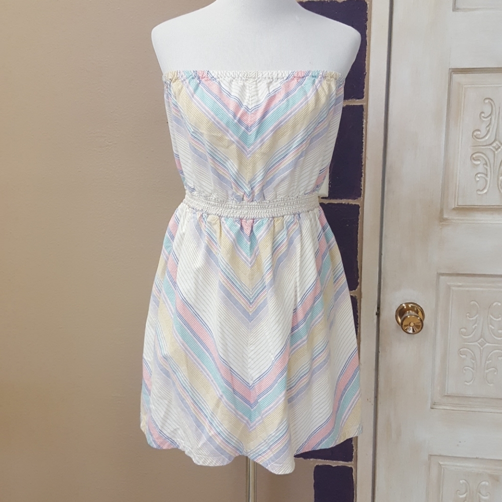 Pastel Chevron tube top dress